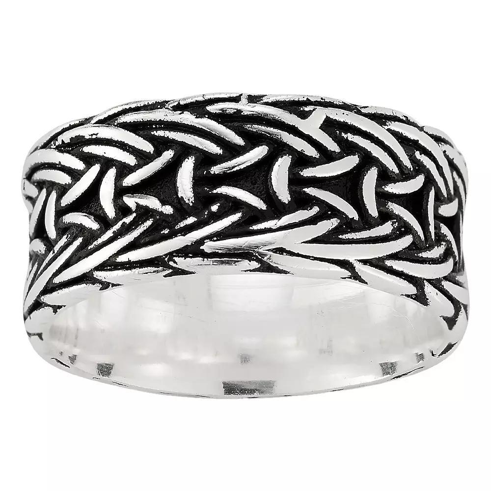 Menster Sterling Silver Oxidized Textured Band Ring, Men's, Size: 12 Product Image