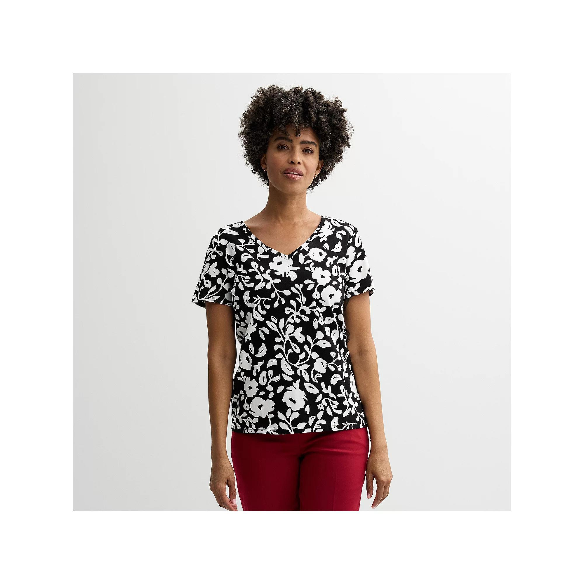 Womens Croft & Barrow Essential V-Neck Tee Product Image