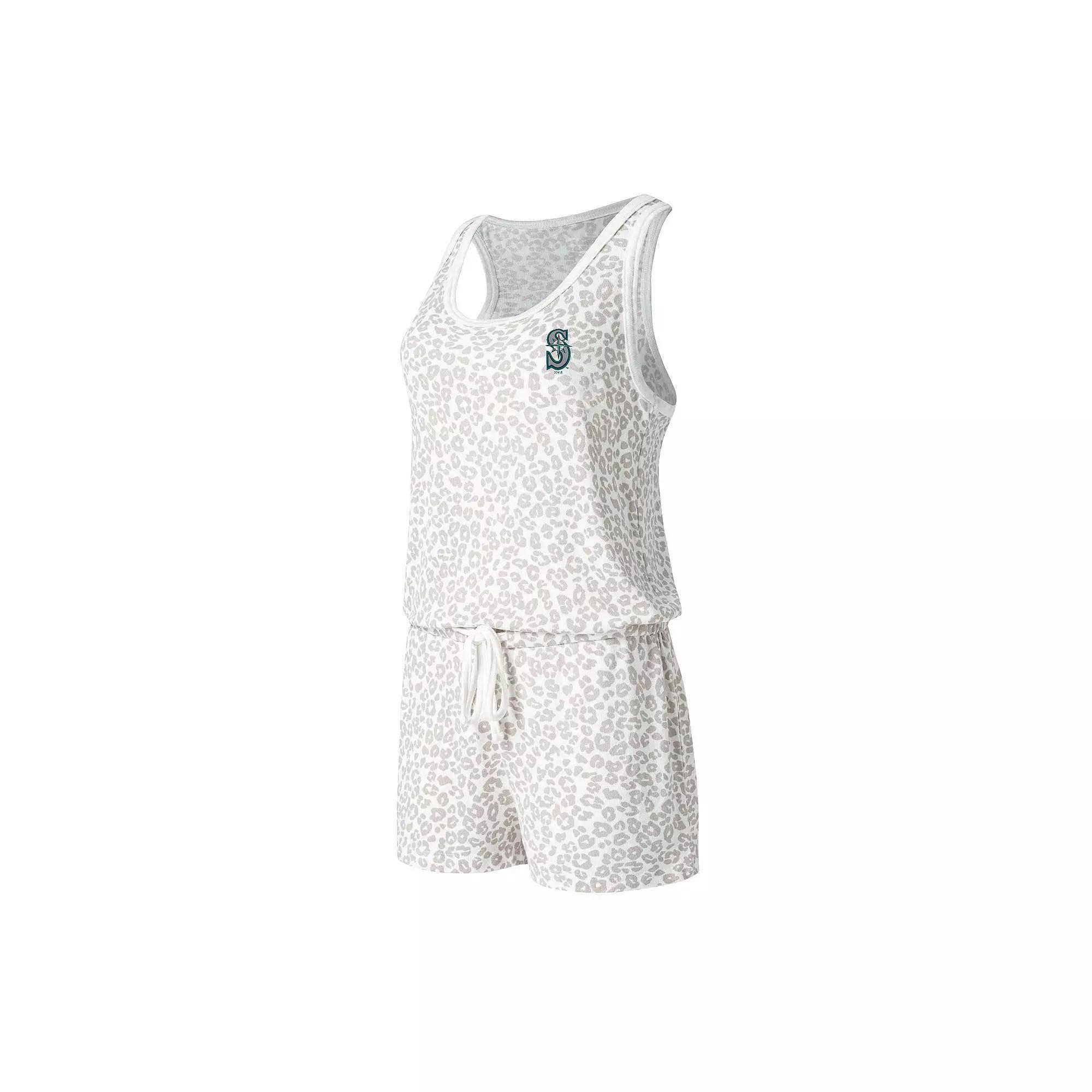 Women's Concepts Sport Cream Atlanta Braves Montana Hacci Knit Romper, Size: Small, Beige Product Image