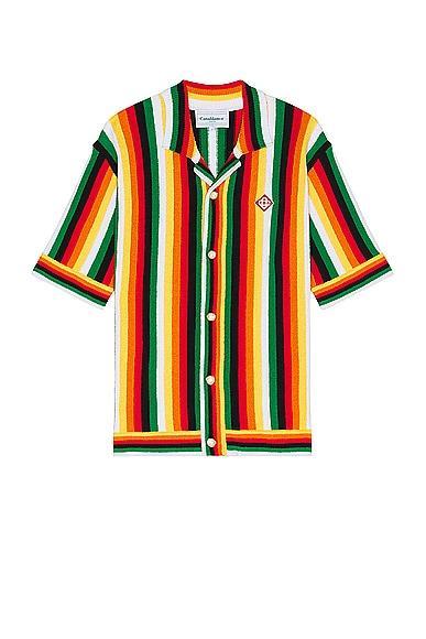 Casablanca Striped Towelling Shirt in White Product Image