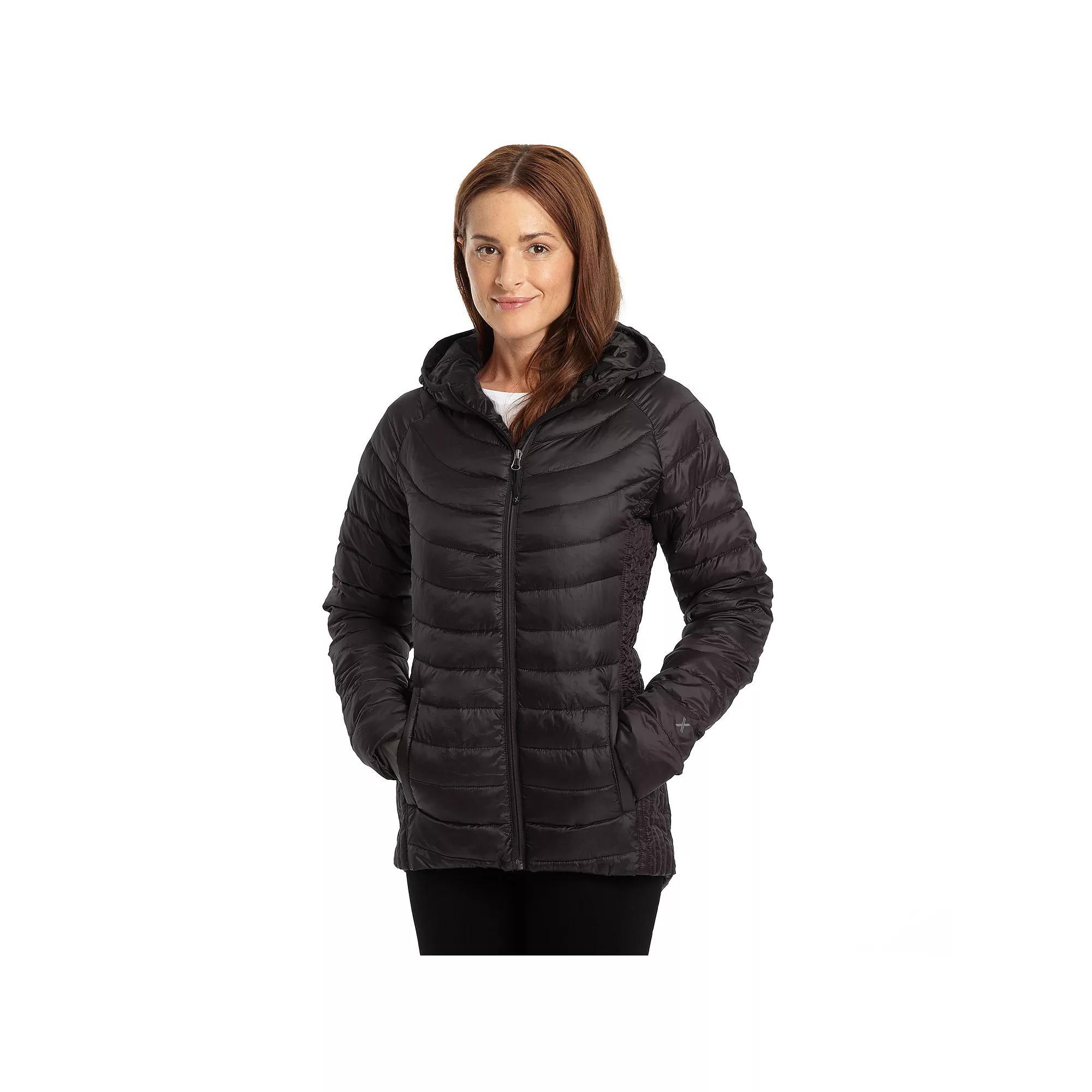 Women's Excelled Hooded Puffer Jacket, Size: XL, Black Product Image