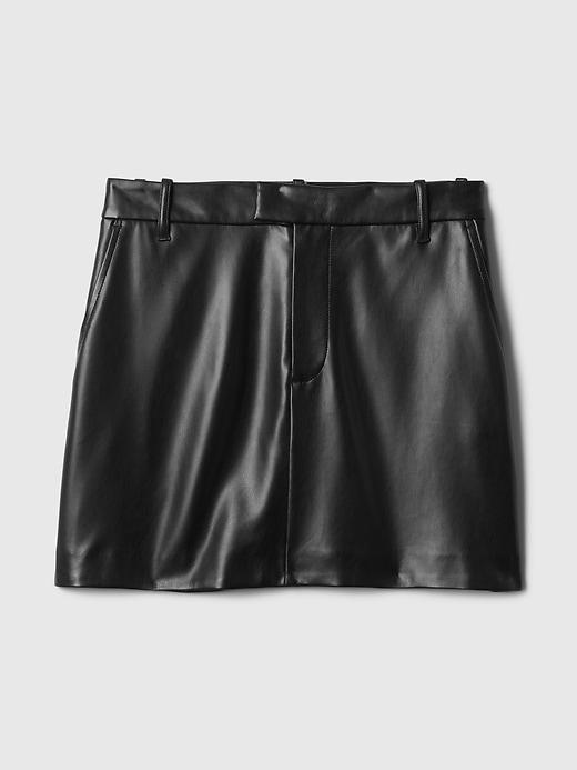 Vegan Leather Mini Skirt Product Image