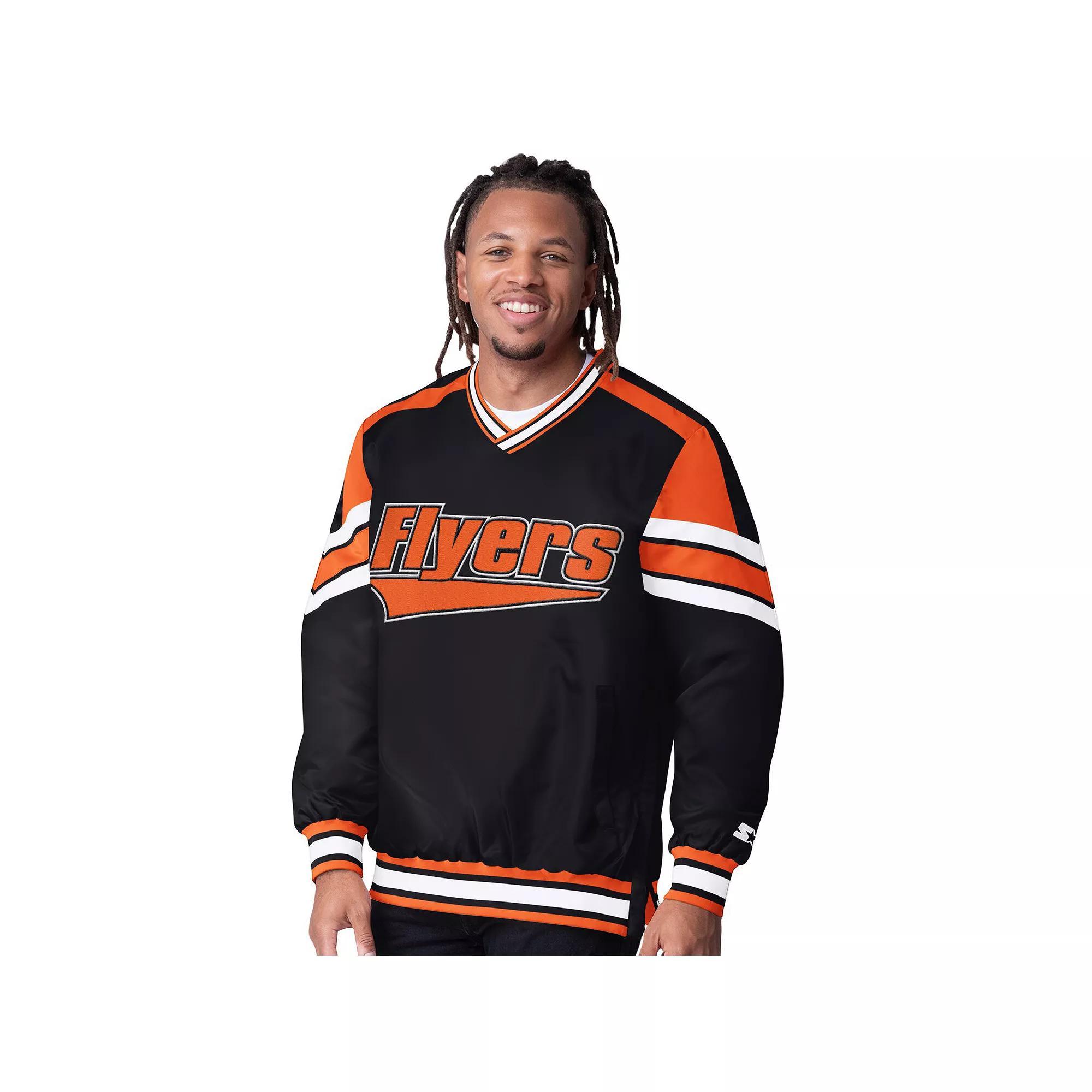 Men's Starter  Orange Philadelphia Flyers Reliver I V-Neck Pullover Sweatshirt, Size: 2XL, Fly Orange Product Image