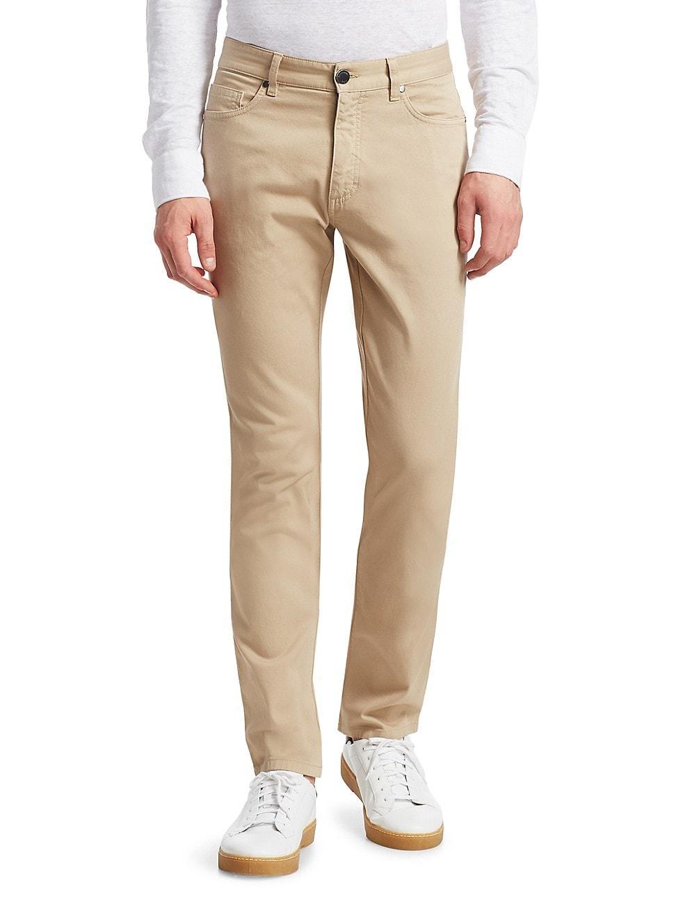 Mens Cotton Canvas Regular-Fit Chino Pants Product Image
