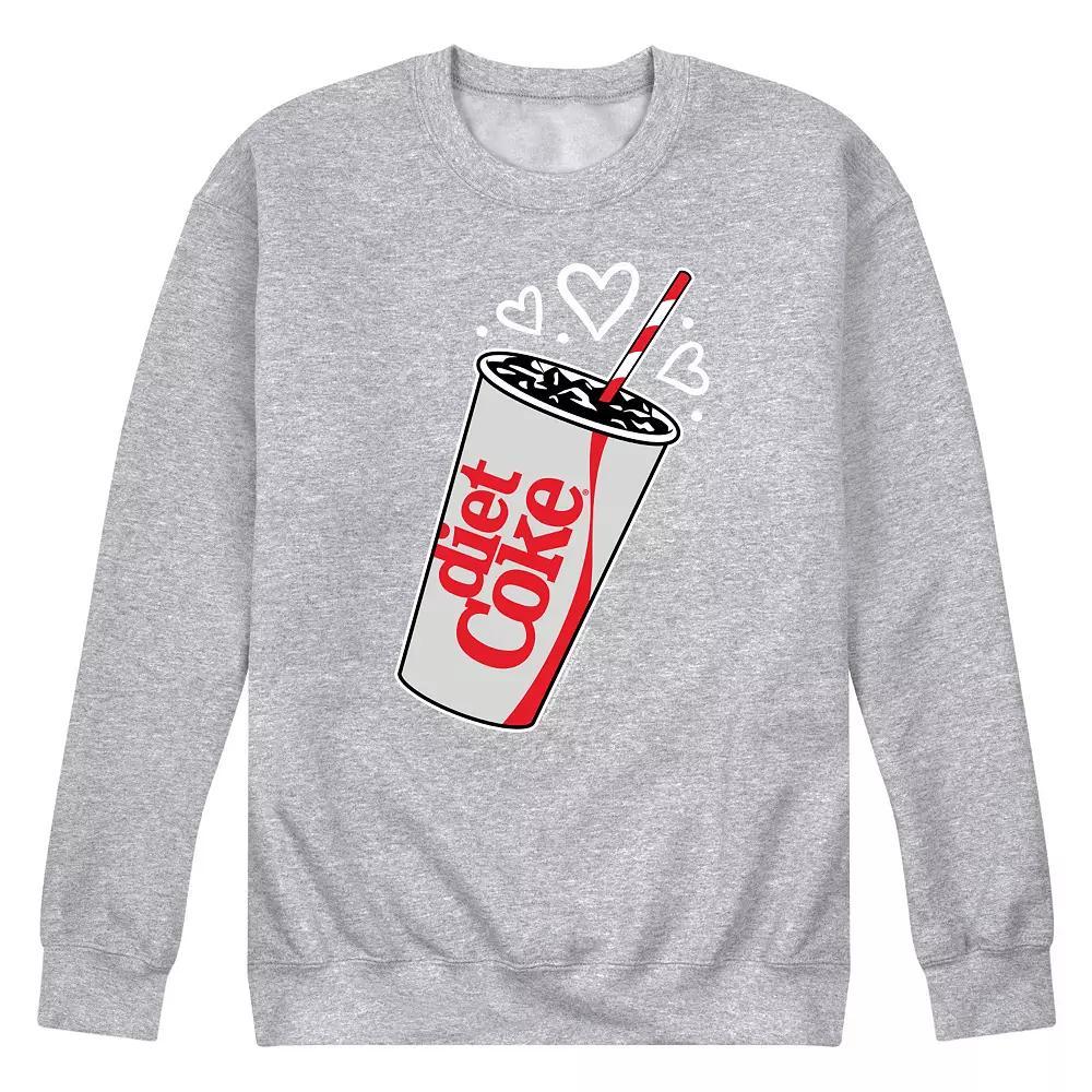 Men's Diet Coke Heart Bubbles Fleece Sweatshirt, Size: XL, Gray Product Image