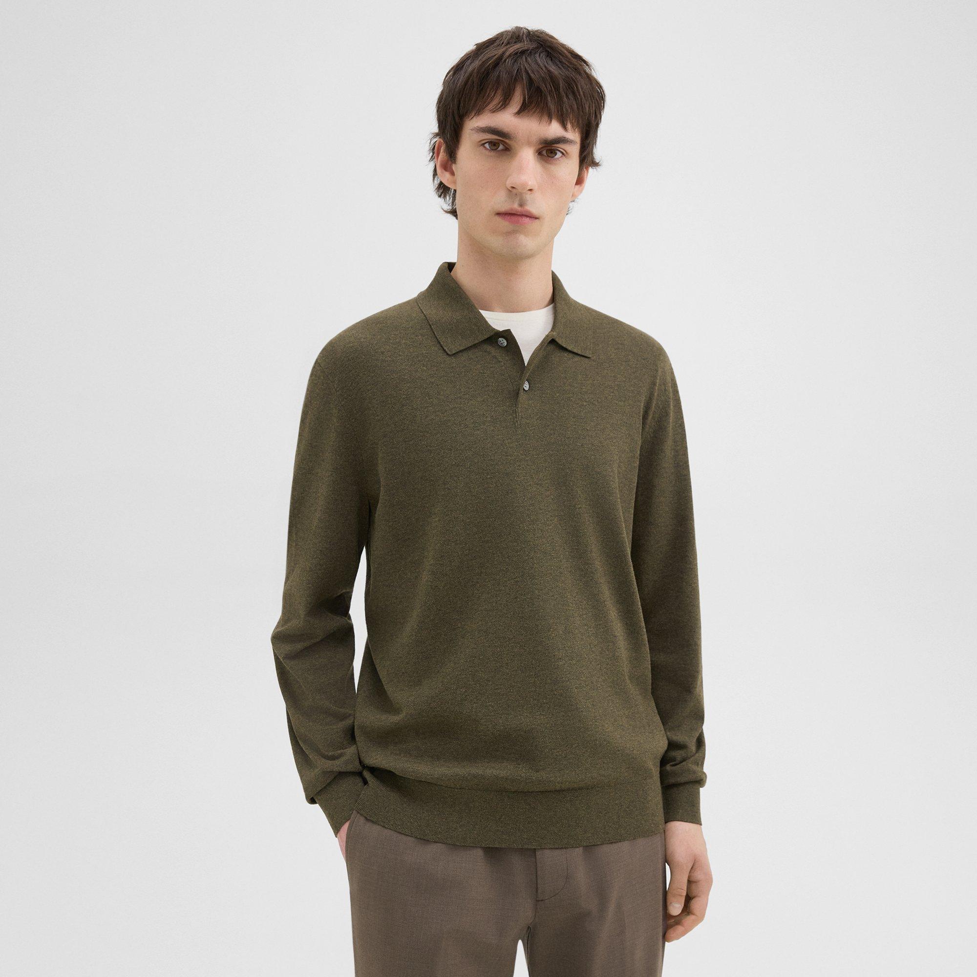 Light Bilen Goris Polo Long-Sleeve Shirt | Theory Product Image