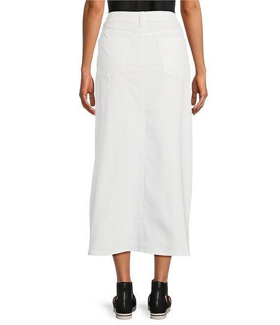 Eileen Fisher Organic Cotton Blend Denim Front Slit Straight Midi Skirt Product Image