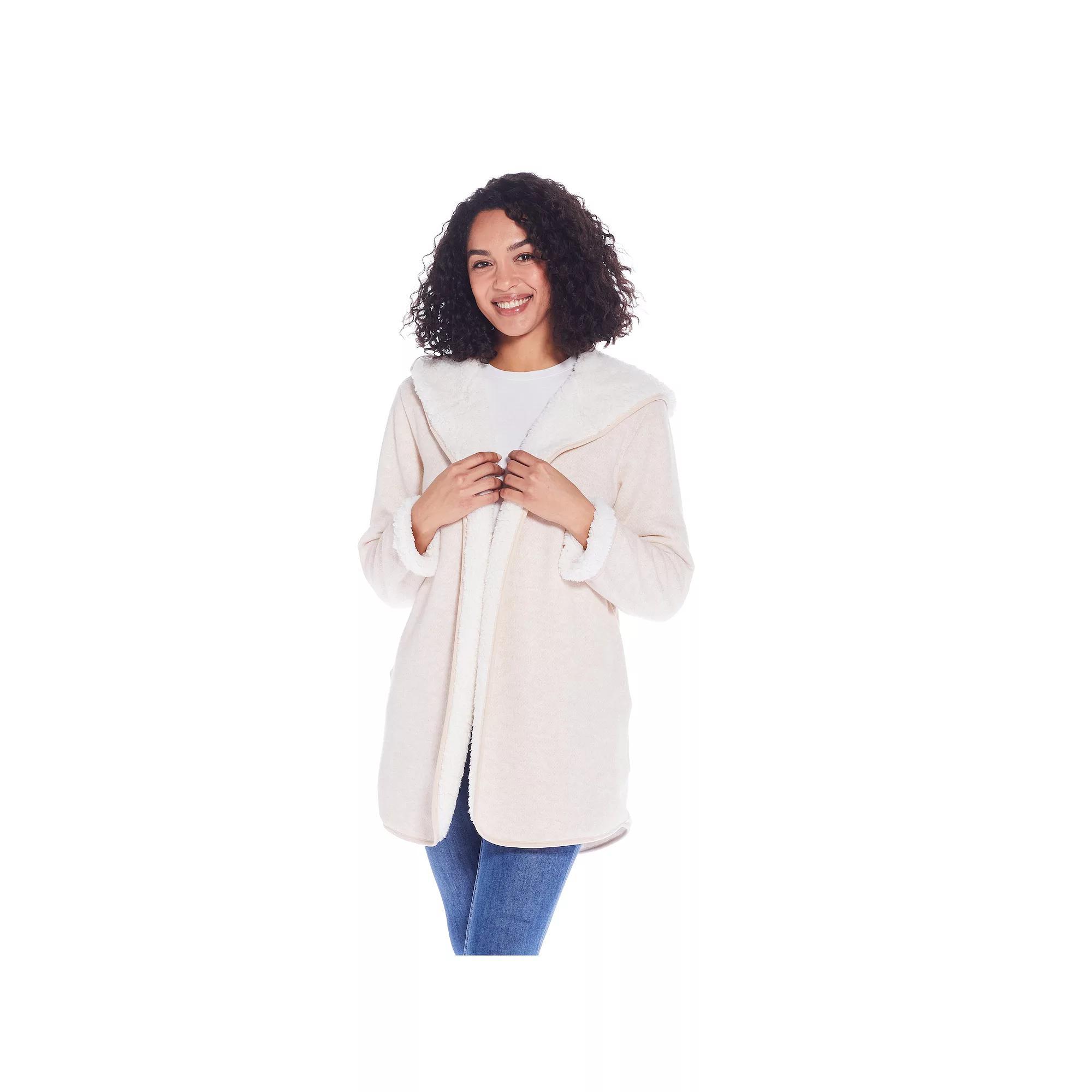 Women's Weathercast Open-Front Reversible Jacket, Size: Medium, Oatmeal Ivory Product Image