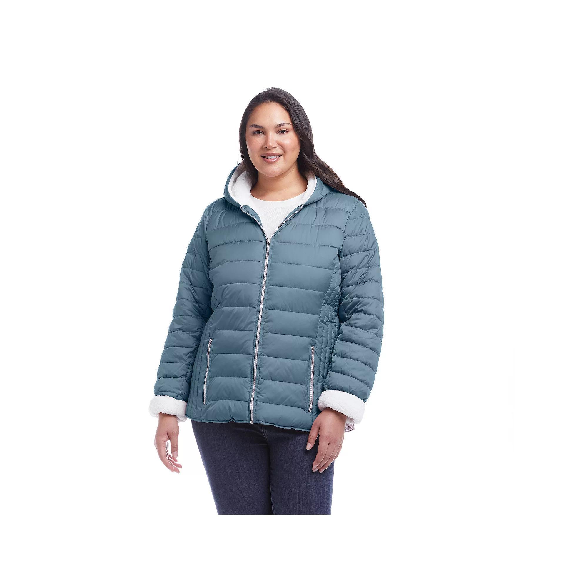 Women's Weathercast Sherpa-Lined Puffer Jacket, Size: 3XL, Coriander Product Image