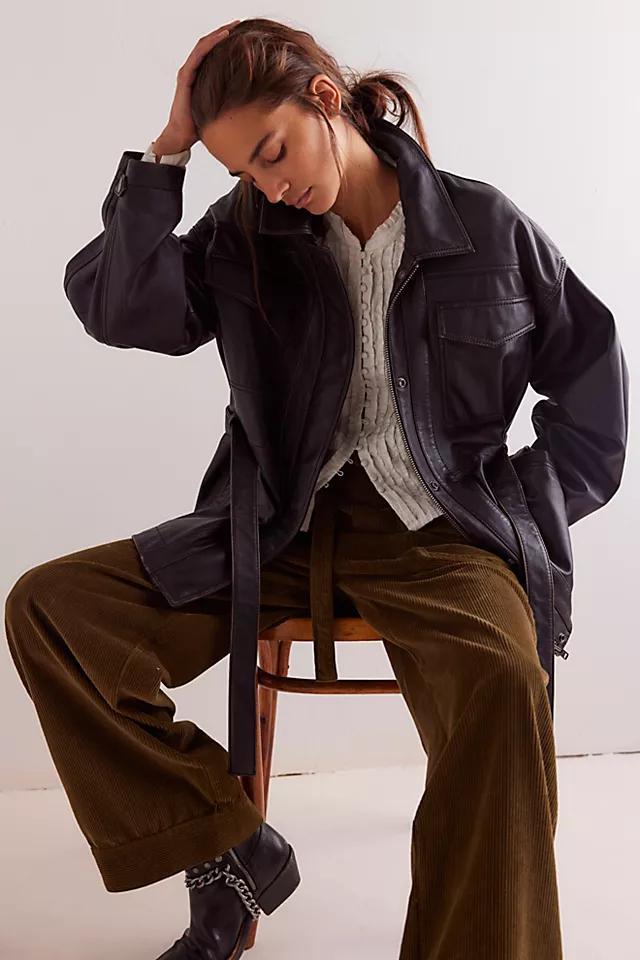 Knotted Leather Jacket Product Image