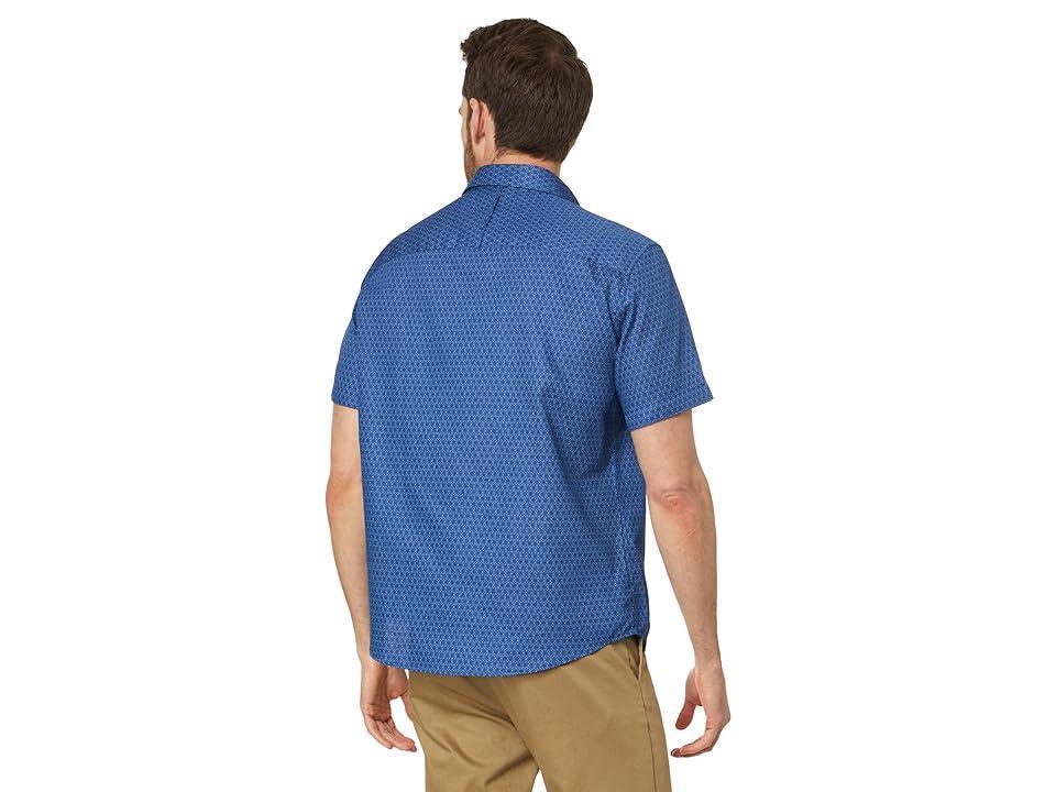 Johnston & Murphy Short Sleeve Linked Flower Textured Printed Shirt Men's Clothing Product Image
