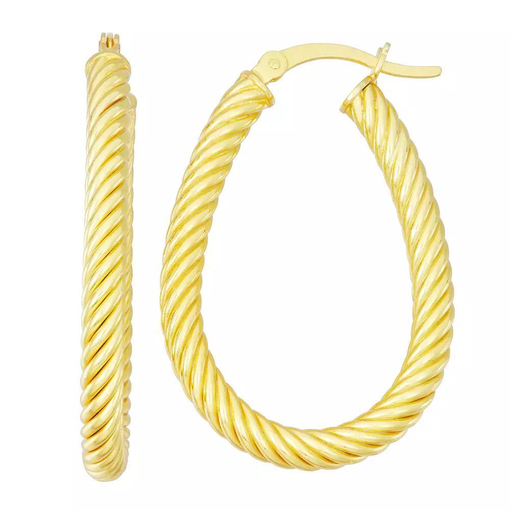 Jordan Blue Sterling Silver Twisted Hoop Earrings, Womens, Gold Tone Product Image