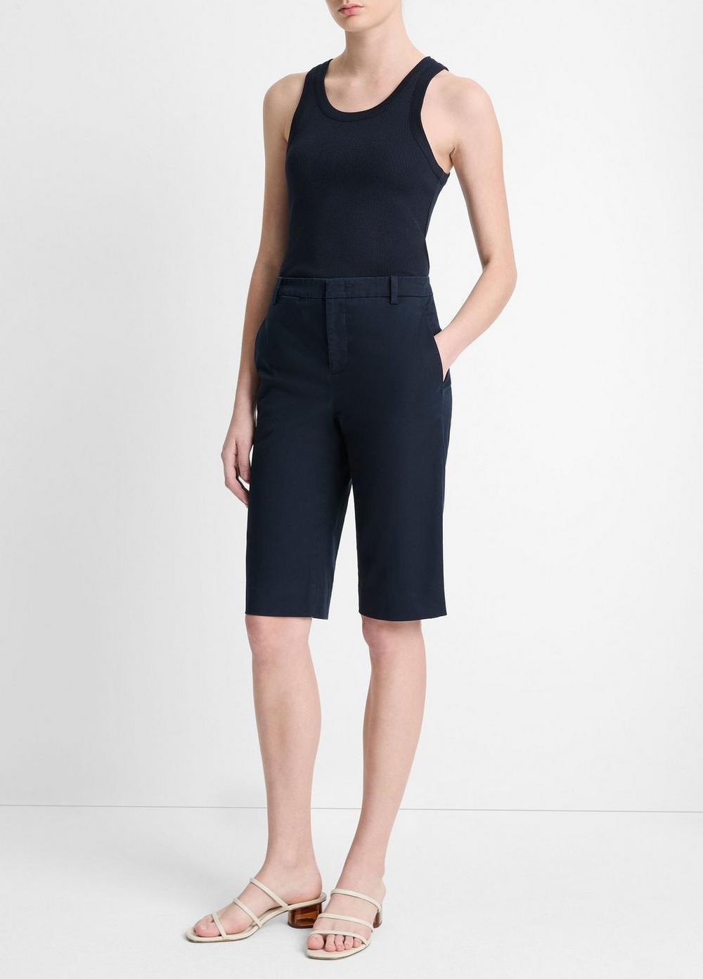 Womens Italian Stretch-cotton Chino Short, Coastal Blue, Size 0 Vince Product Image