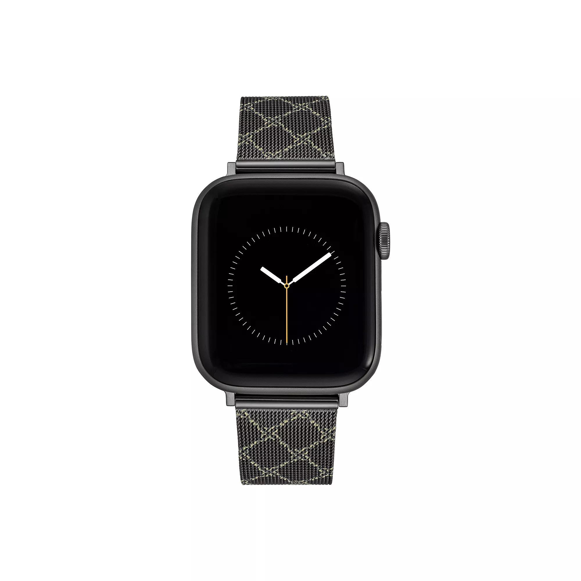 Nine West Women's Patterned Stainless Steel Mesh Band designed for Apple Watch®, Size: Small, Gray Product Image