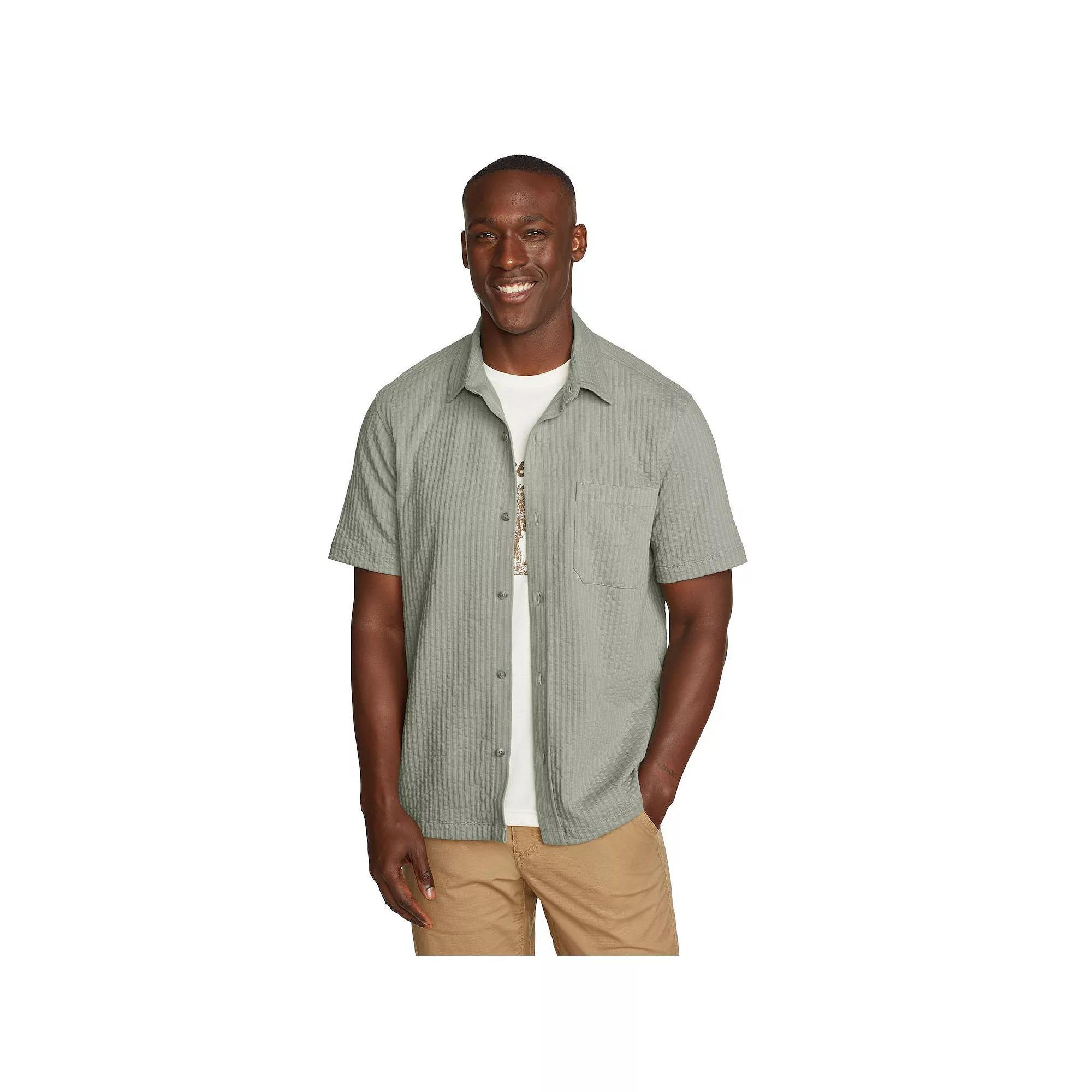 Big & Tall Eddie Bauer Alderpine Short Sleeve Seersucker Shirt, Men's, Size: XXL Tall, Green Product Image