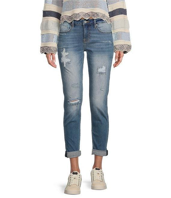Vigoss Thompson Destructed Cuffed Tomboy Jeans Product Image