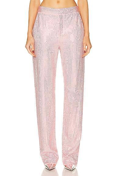 AREA Crystal Embellished Straight Leg Pant Rose. (also in ). Product Image