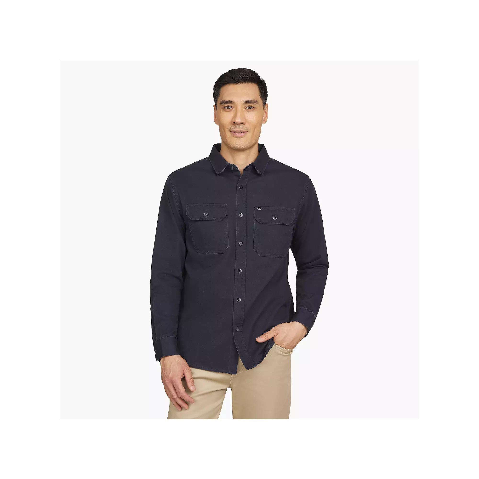Men's Quiksilver Long Sleeve Button Down Overshirt, Size: Small, Eclipse Product Image