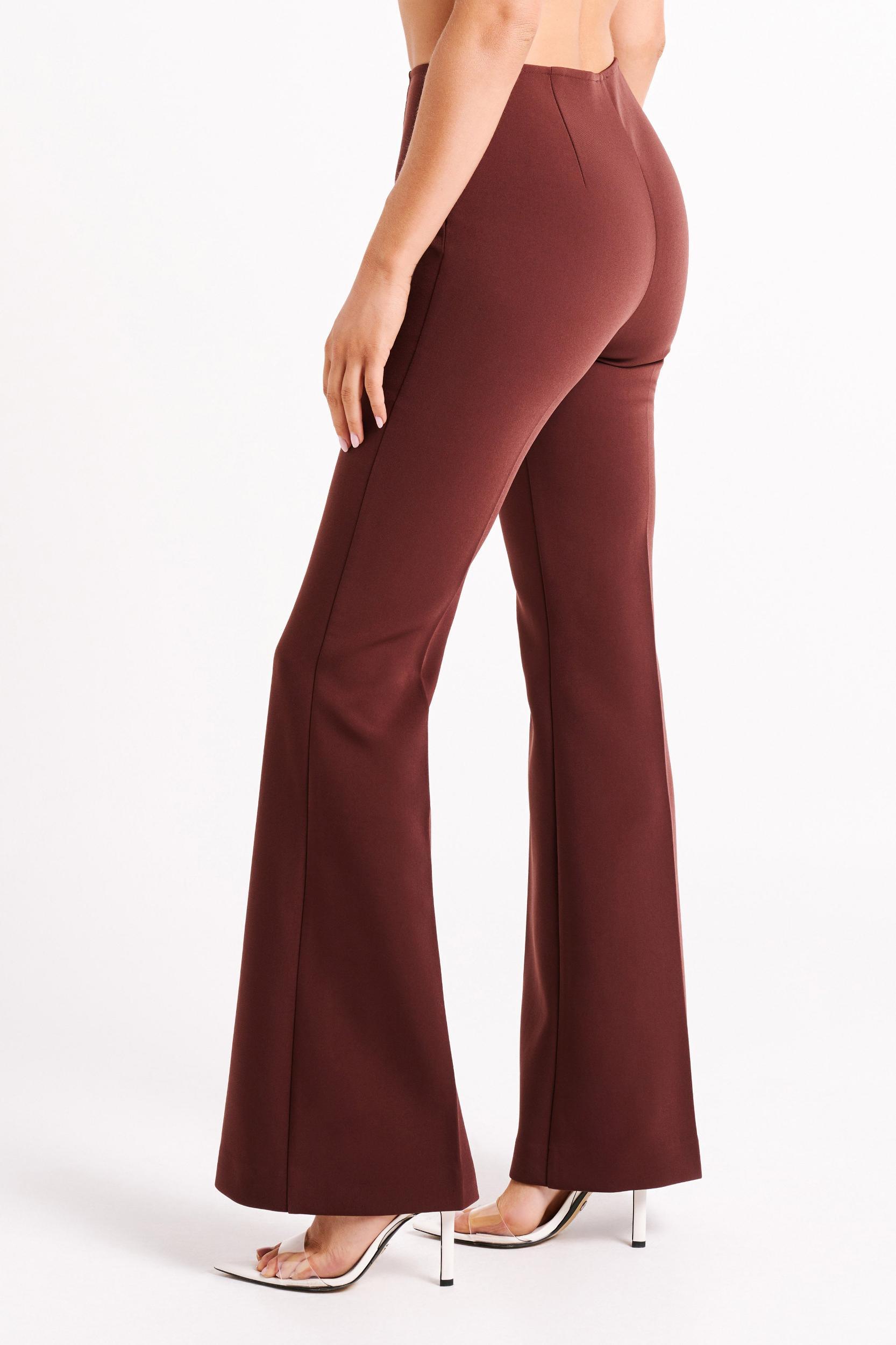 Loretta Fit & Flare Tailored Pant - Chocolate Product Image