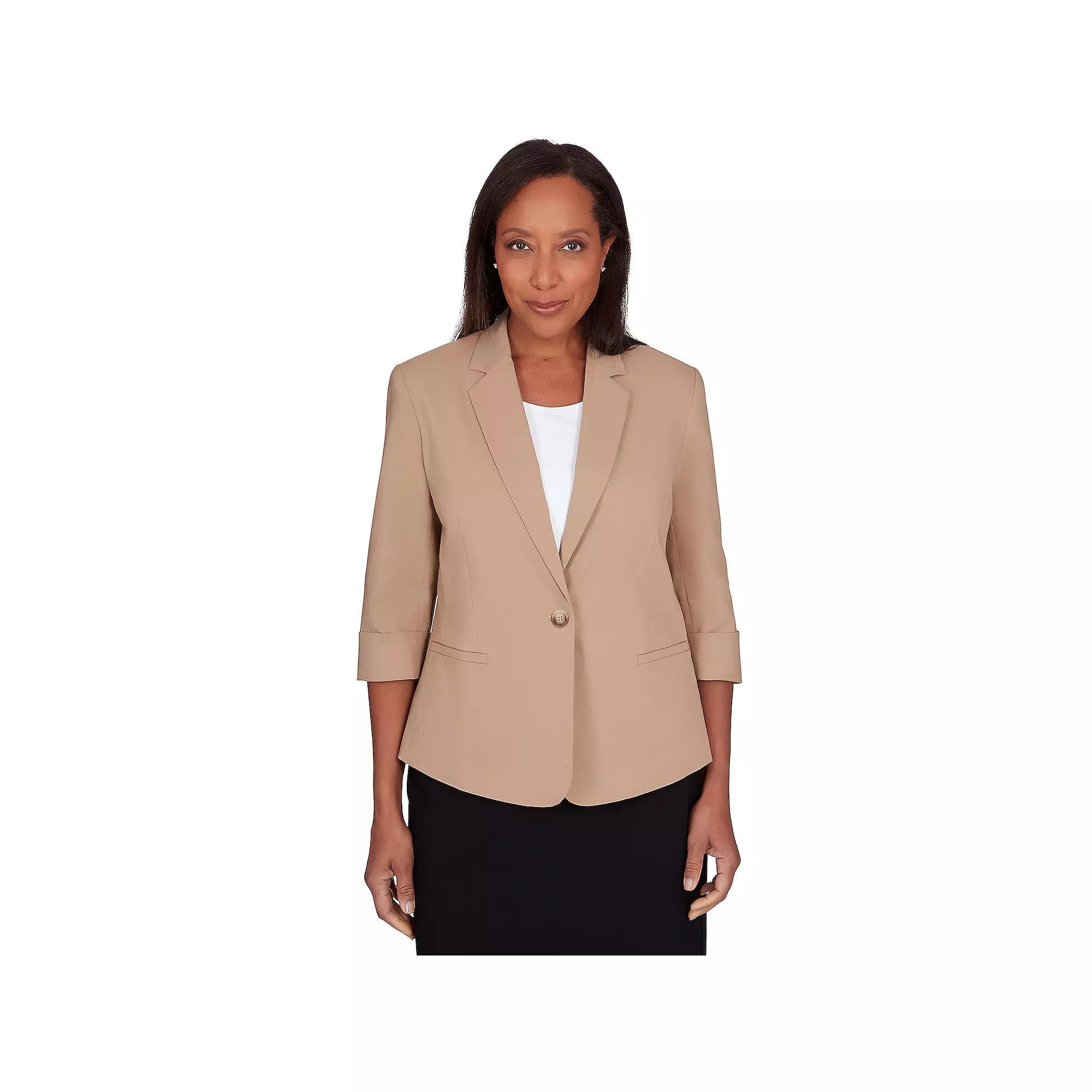 Petite Alfred Dunner 3/4-Sleeve Classic Fit Jacket, Women's, Size: 12 Petite Product Image