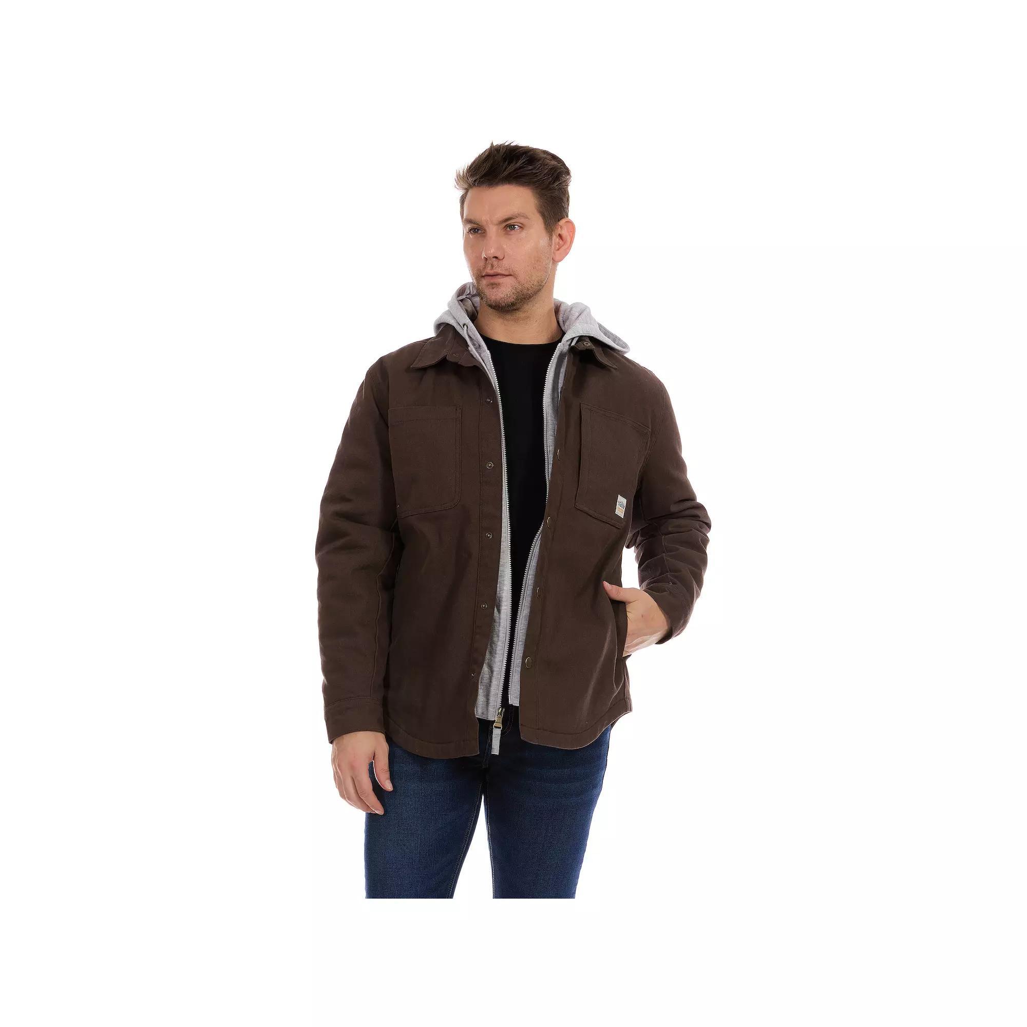 Men's Bass Creek Outfitters® Duck Canvas Hooded Shirt Jacket, Size: XL, Green Product Image