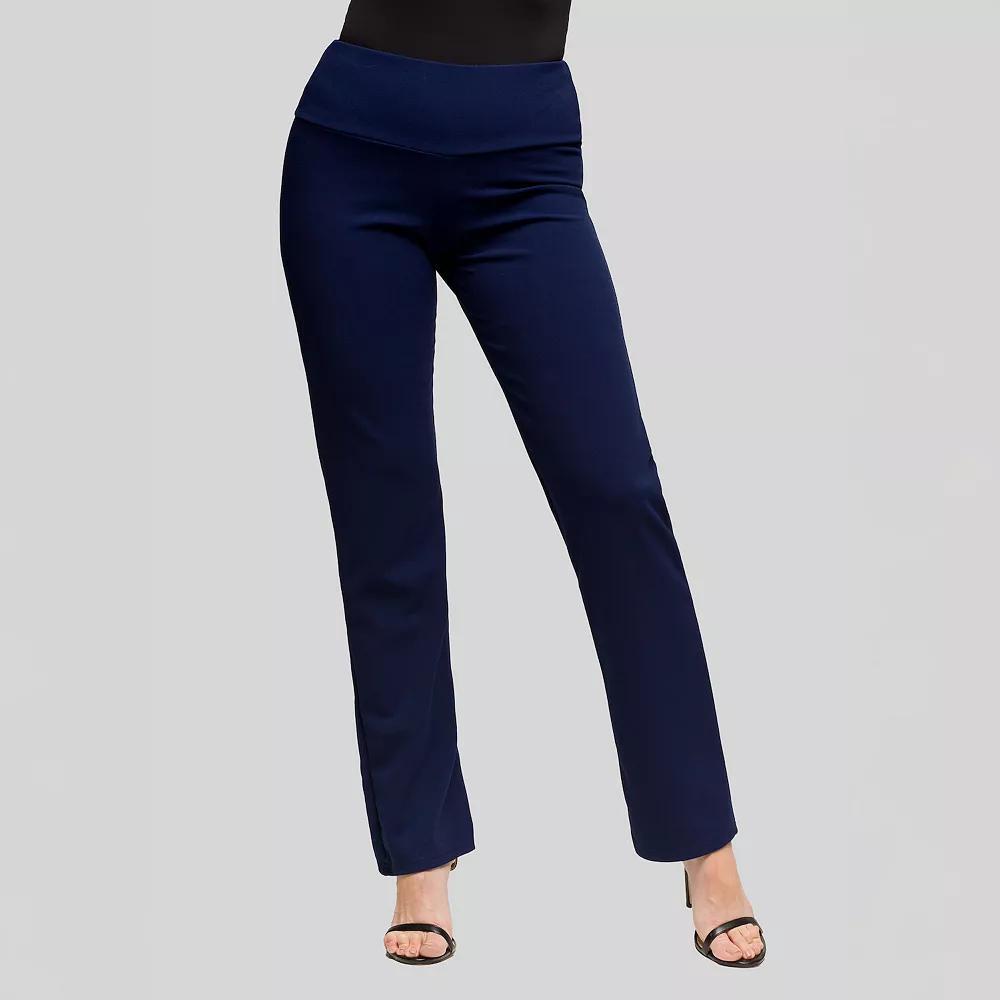 Women's 24Seven Comfort Apparel High Waist Stretch Dress Pants, Size: Medium, Brown Product Image