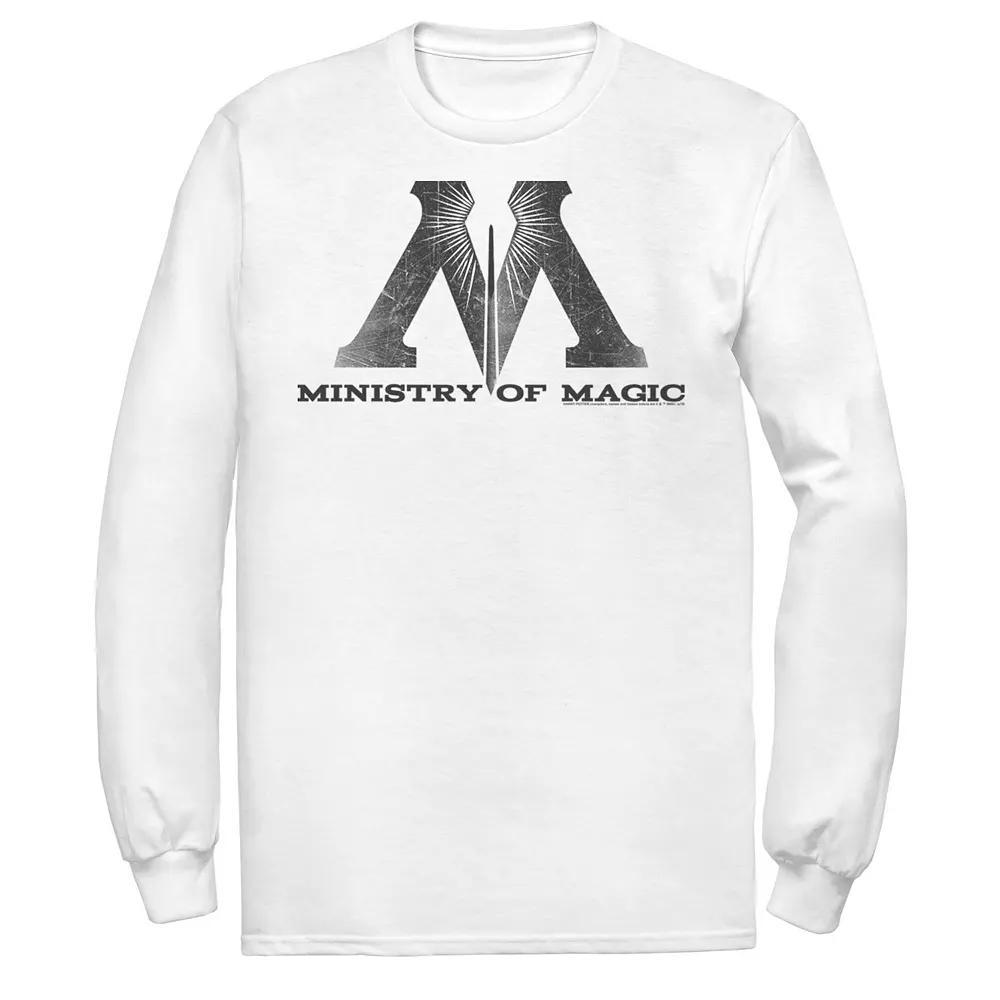 Men's Harry Potter Ministry Of Magic Logo Long Sleeve Graphic Tee, Size: XL, White Product Image