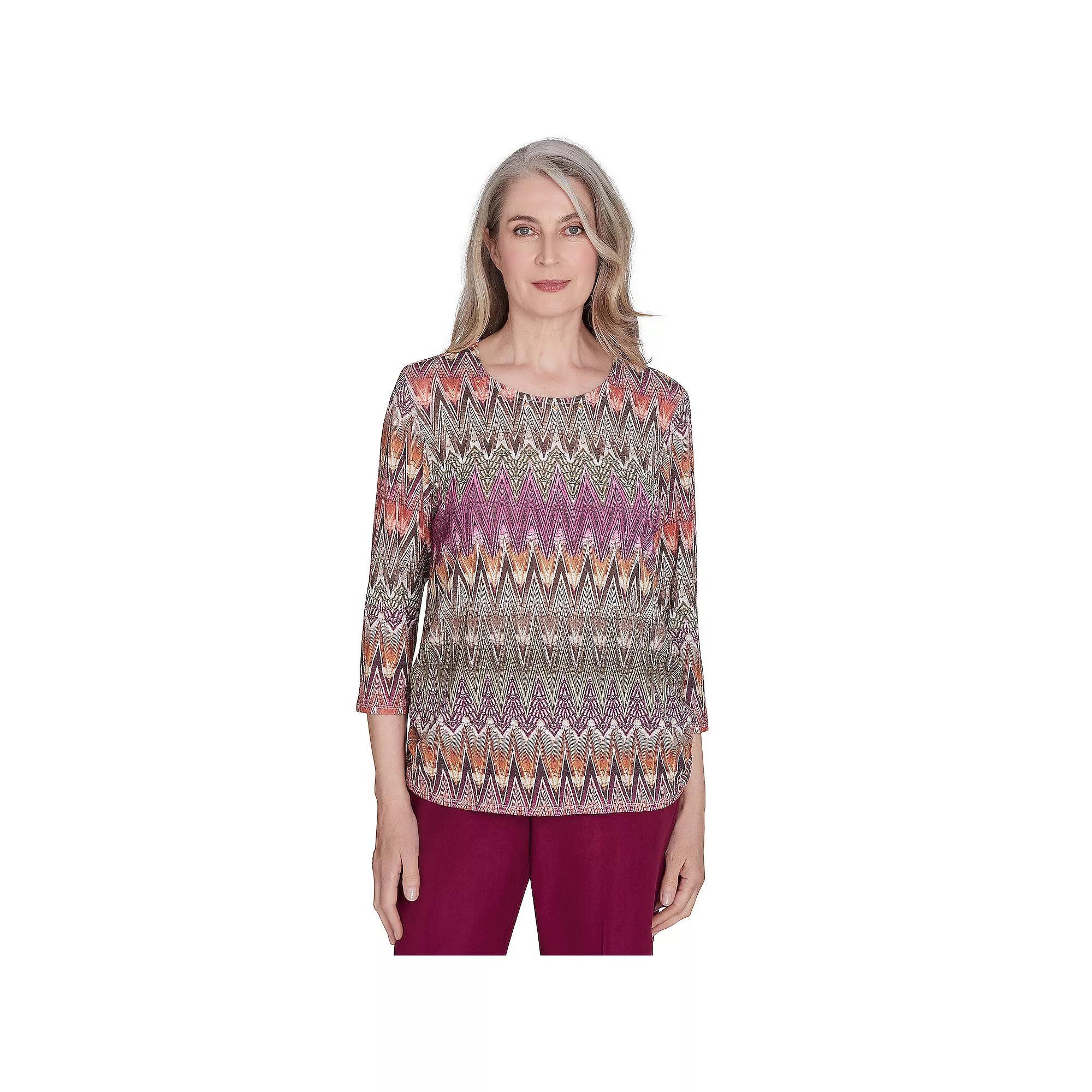 Womens Alfred Dunner Chevron Textured Top Product Image