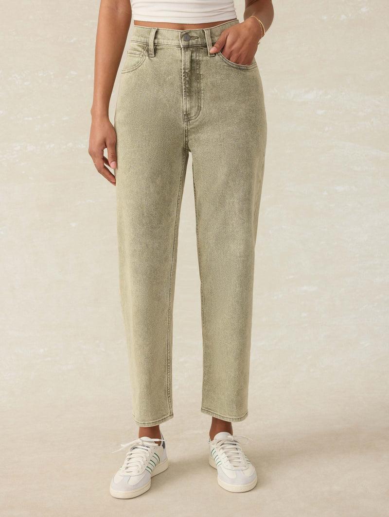 Slim Straight Sunwashed Denim - Olive Haze Wash Product Image
