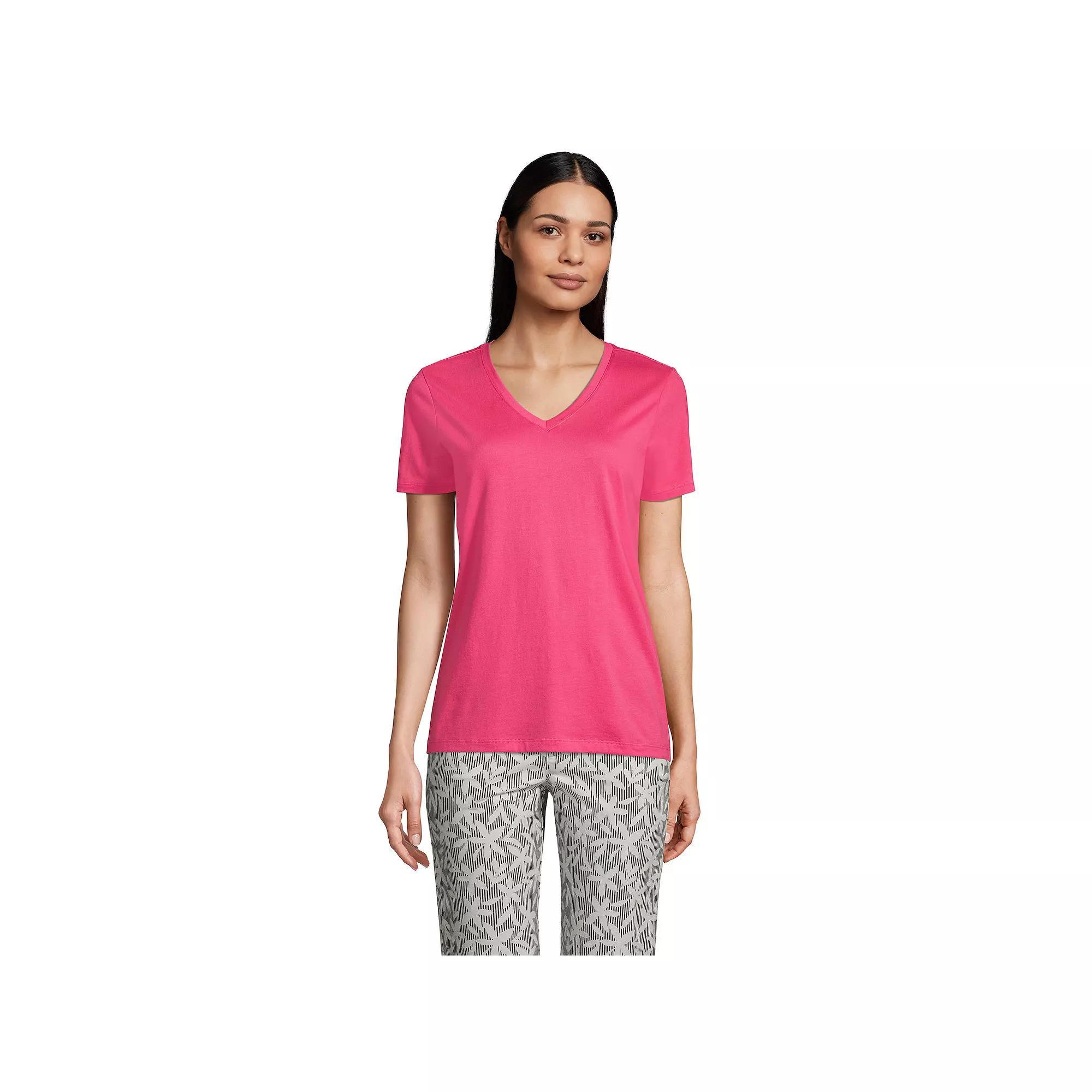 Womens Lands End Relaxed-Fit Supima Cotton V-Neck Tee Product Image