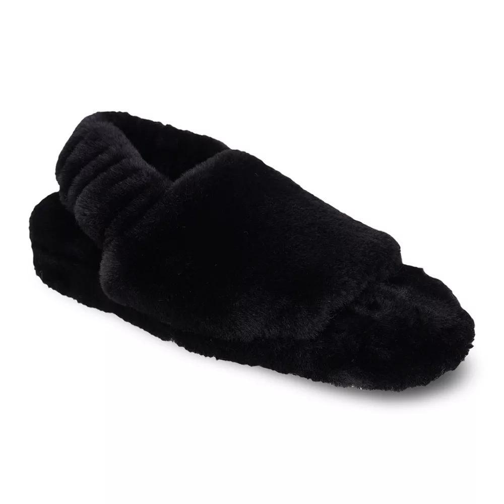 Rachel Rachel Roy Ruby Women's Faux-Fur Singback Slippers, Size: Large, Black Product Image