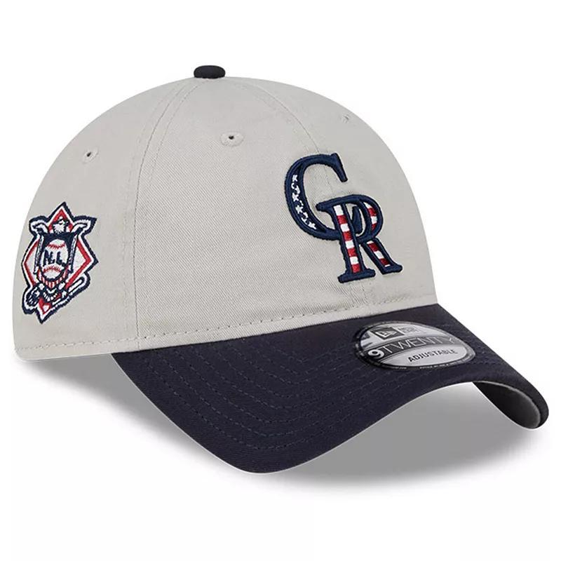 Men's New Era  Khaki/Black Colorado Rockies 2024 Fourth of July 9TWENTY Adjustable Hat, Beig K Product Image