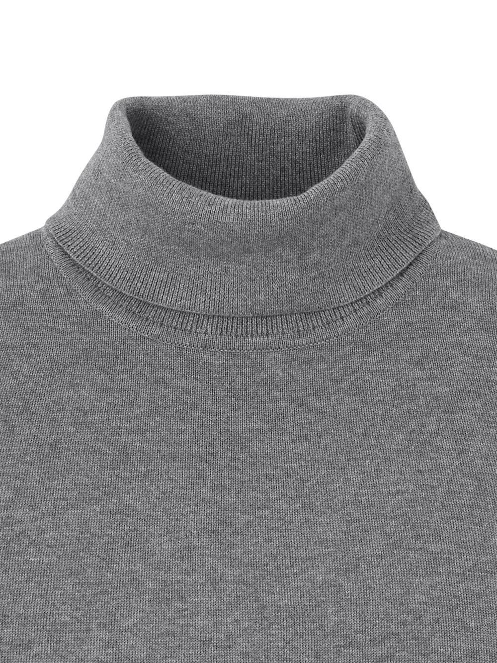 Supima Cotton Turtleneck - Medium Grey Product Image