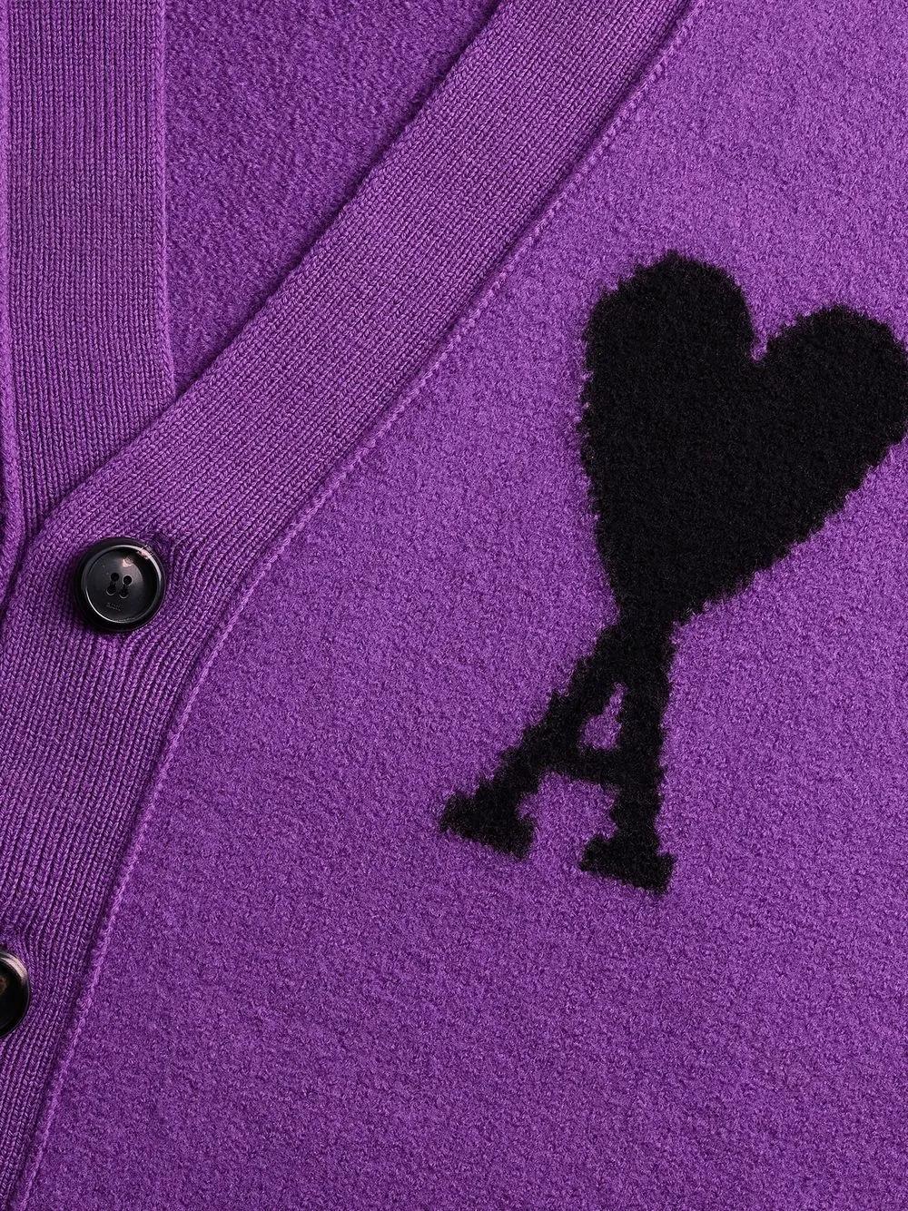 logo-intarsia wool cardigan Product Image