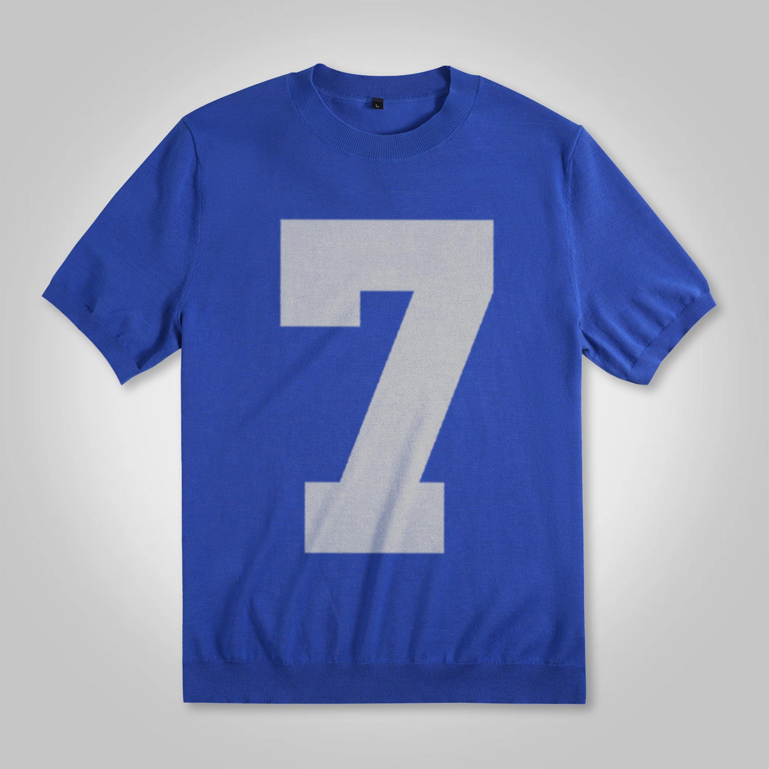 Sopula Figure Of The Letter No. 7 Graphic Cotton Knitted T-Shirt Product Image