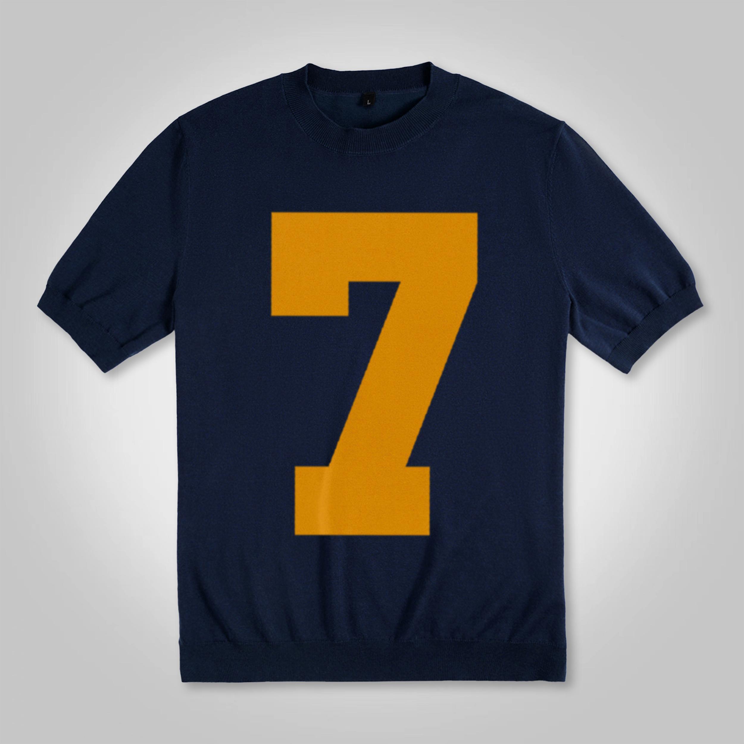 Sopula Figure Of The Letter No. 7 Graphic Cotton Knitted T-Shirt Product Image