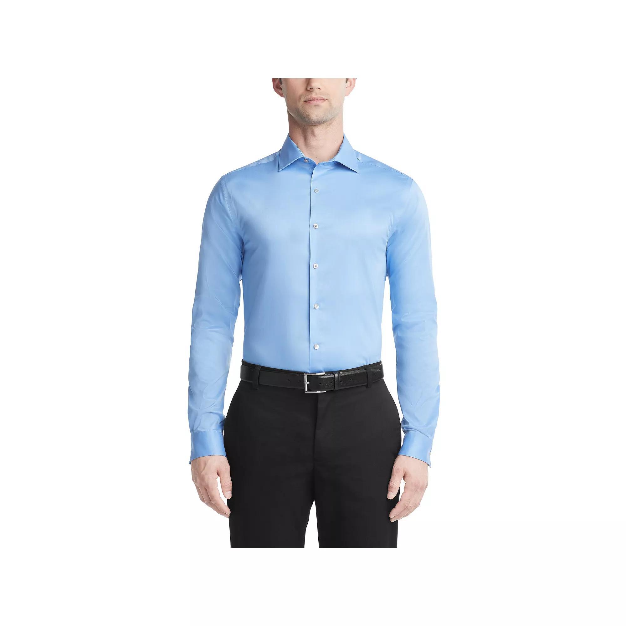 Men's Van Heusen Slim-Fit Ultra Wrinkle Free Dress Shirt, Size: Medium-34/35, Blue Frost Product Image