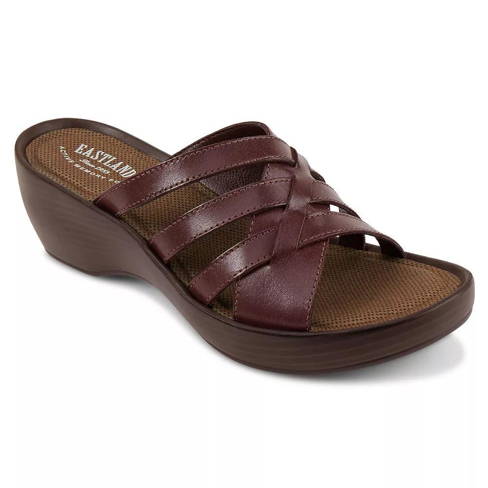Eastland Poppy Womens Leather Slide Wedge Sandals Product Image