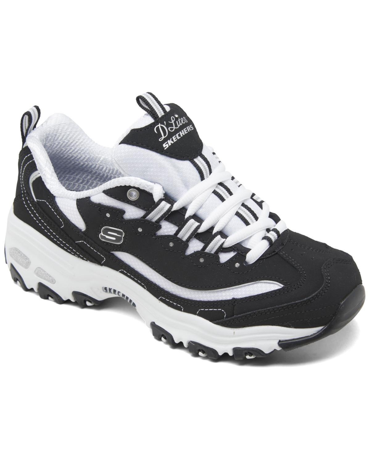 Skechers® D'Lites Women's Shoes, Size: 11, Black White Nubuck Product Image