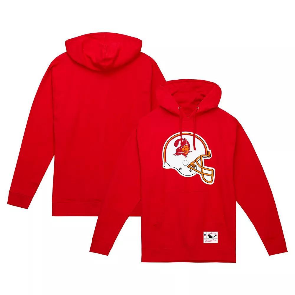 Men's Mitchell & Ness Red Tampa Bay Buccaneers Helmet Logo Vintage Pullover Hoodie, Size: Small Product Image