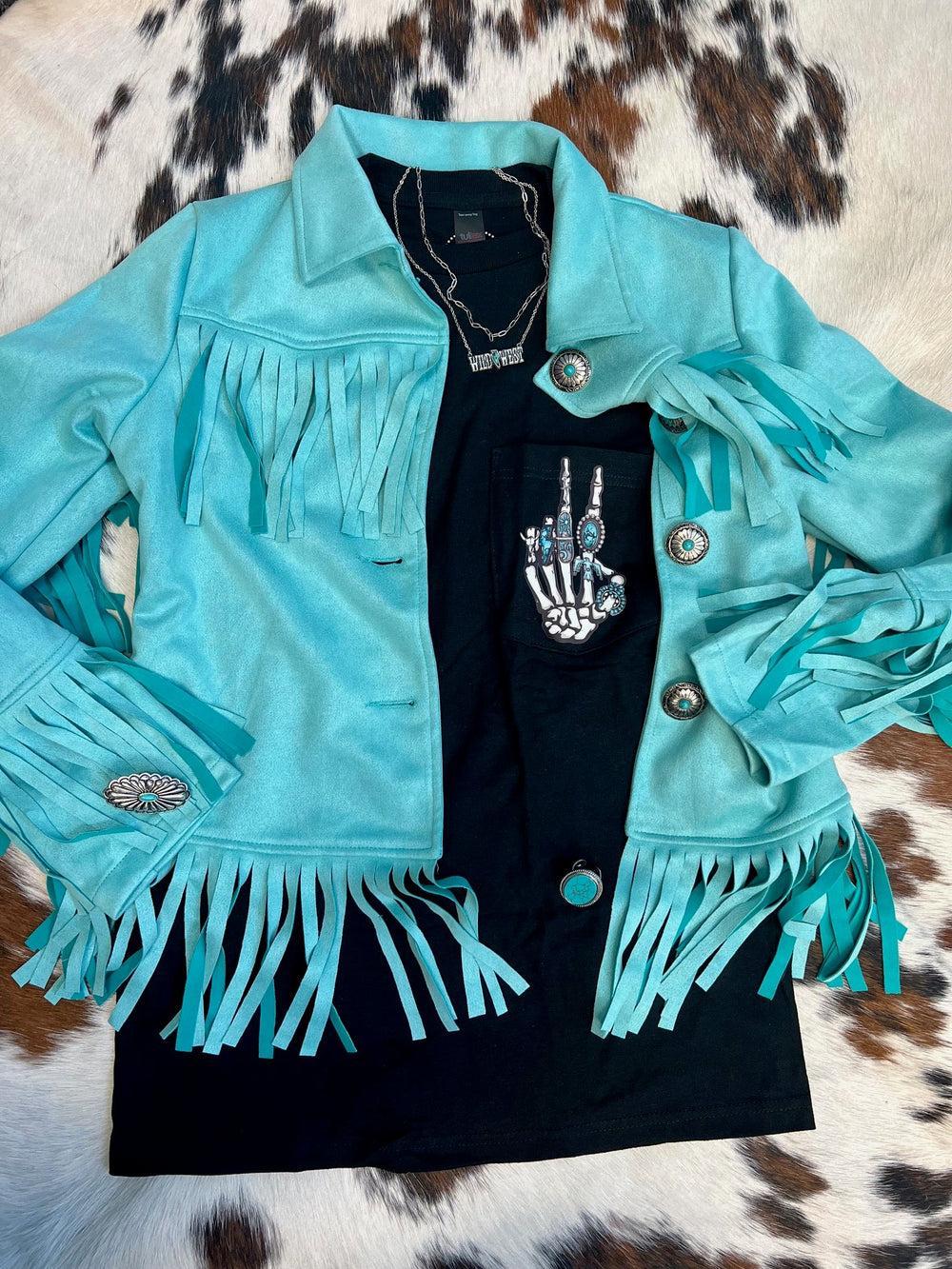 Fancy Western Decorated Skeleton Pocket Tee Product Image