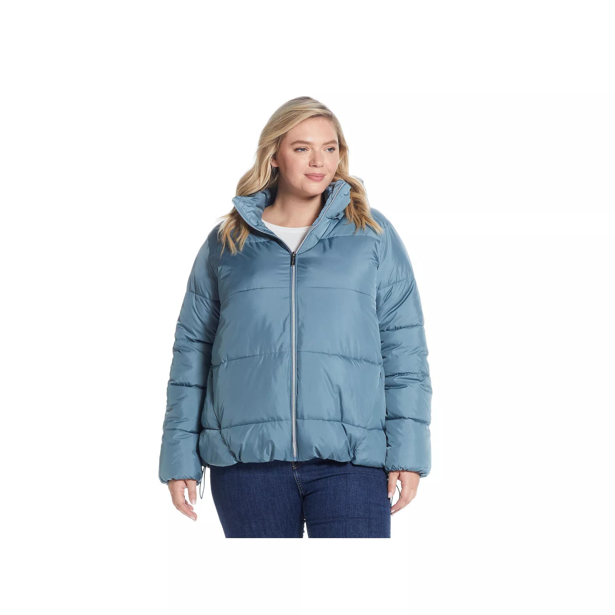 Plus Size Weathercast Hood Puffer Coat, Women's, Size: 2XL, Seawater Product Image