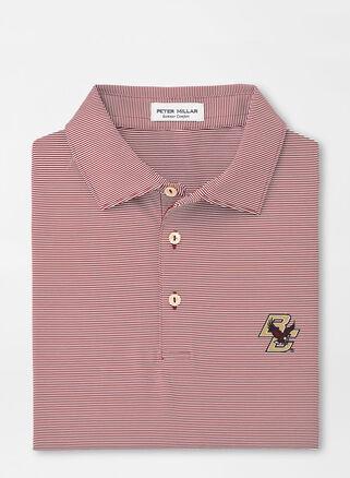 Peter Millar Mens Boston College Jubilee Stripe Performance Polo | Color: Maroon | Size: XL | BC Product Image