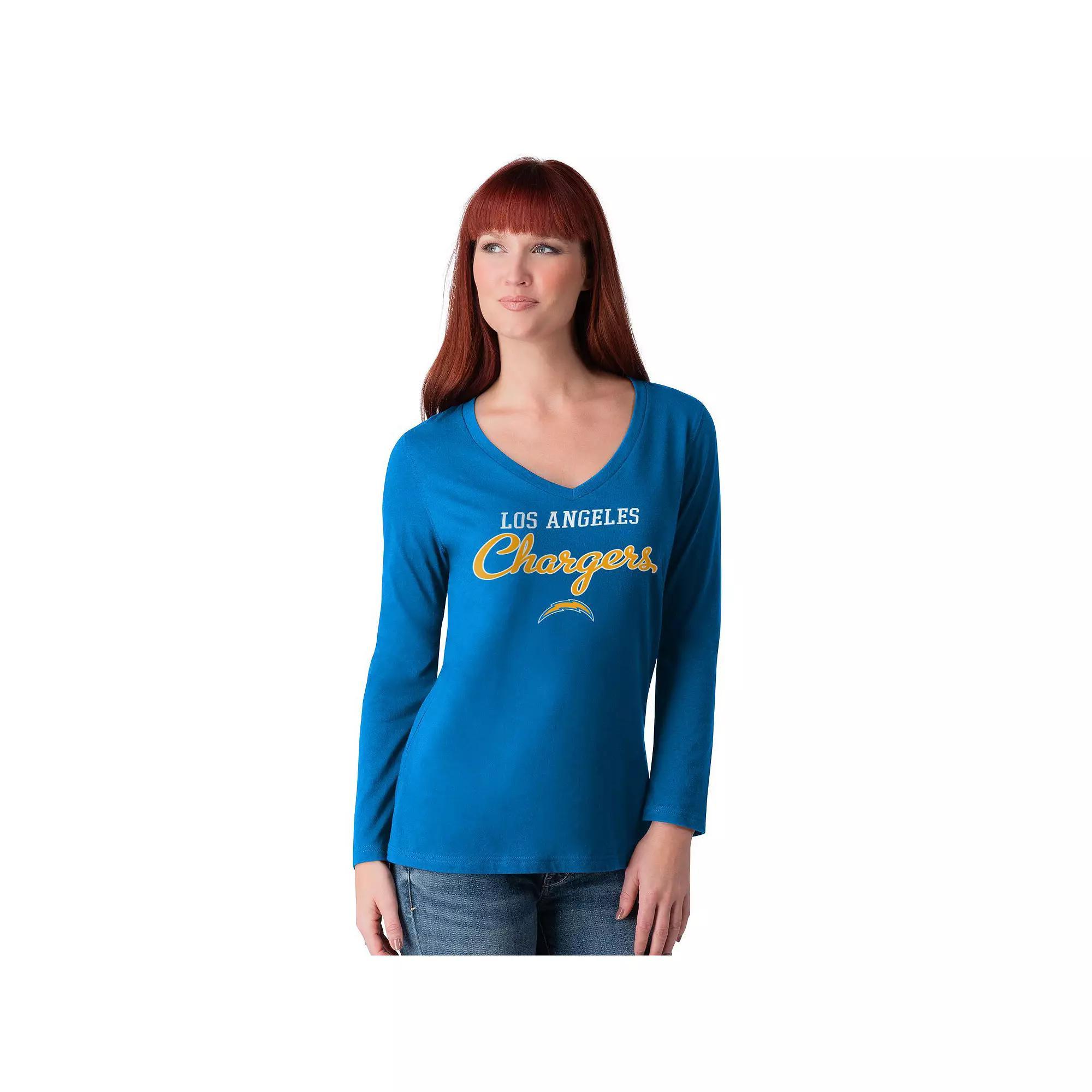 Women's G-III 4Her by Carl Banks Cardinal Arizona Cardinals Post Season Long Sleeve V-Neck T-Shirt, Size: Medium, Red Product Image