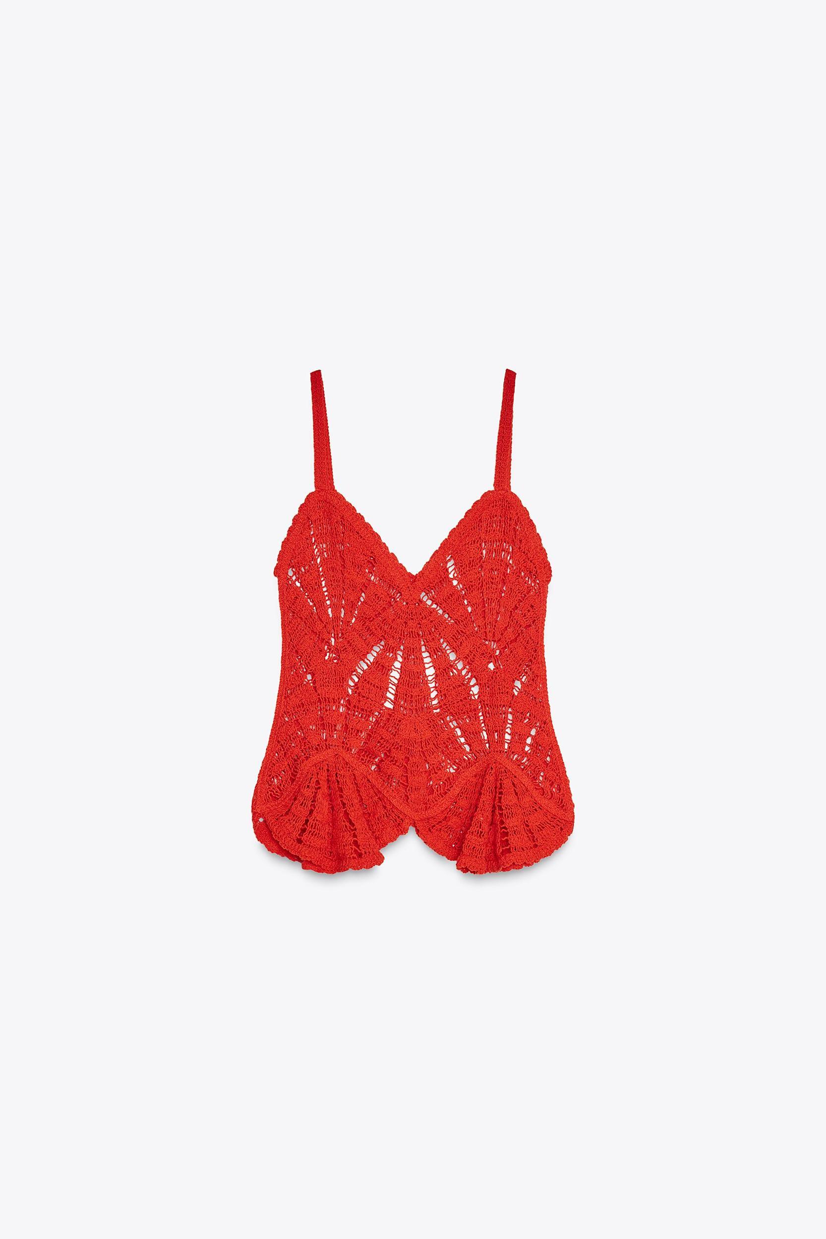 CROCHET PEPLUM TOP Product Image