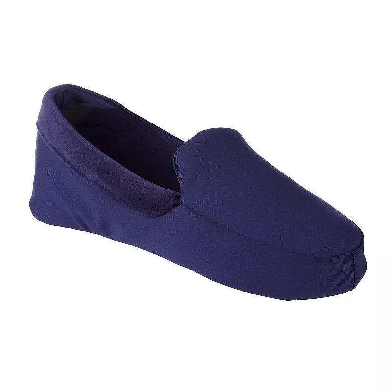 isotoner Ivy Women's Velour Moccasin Slippers, Size: Medium, Navy Blue Product Image