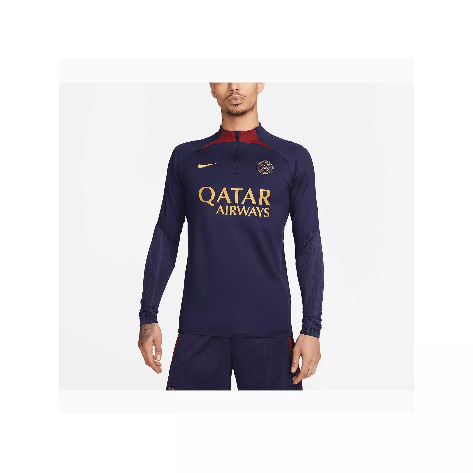 Men's Nike Navy Paris Saint-Germain 2023/24 Strike Drill Performance Raglan Quarter-Zip Long Sleeve Top, Size: Large, Psg Blue Product Image