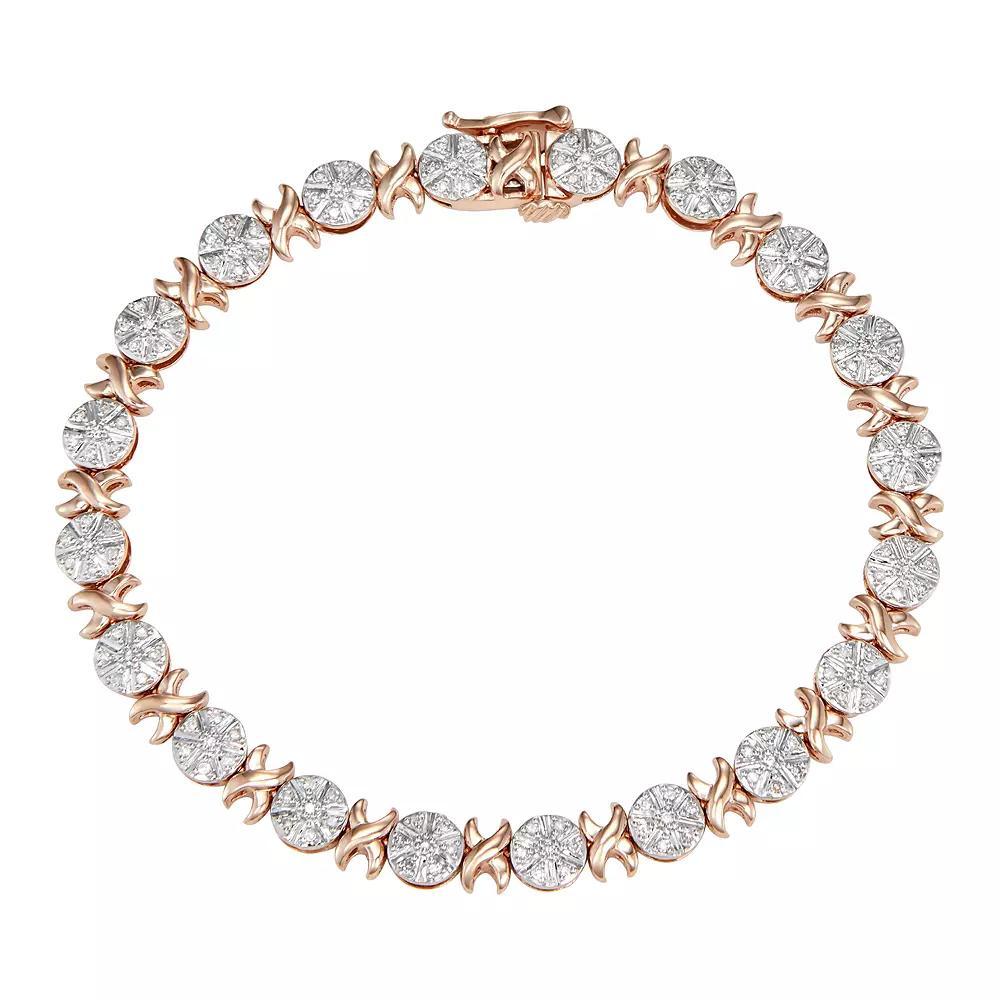10k Gold 1/2 Carat T.W. Diamond Bracelet, Women's, Size: 7", 10k Pink Product Image