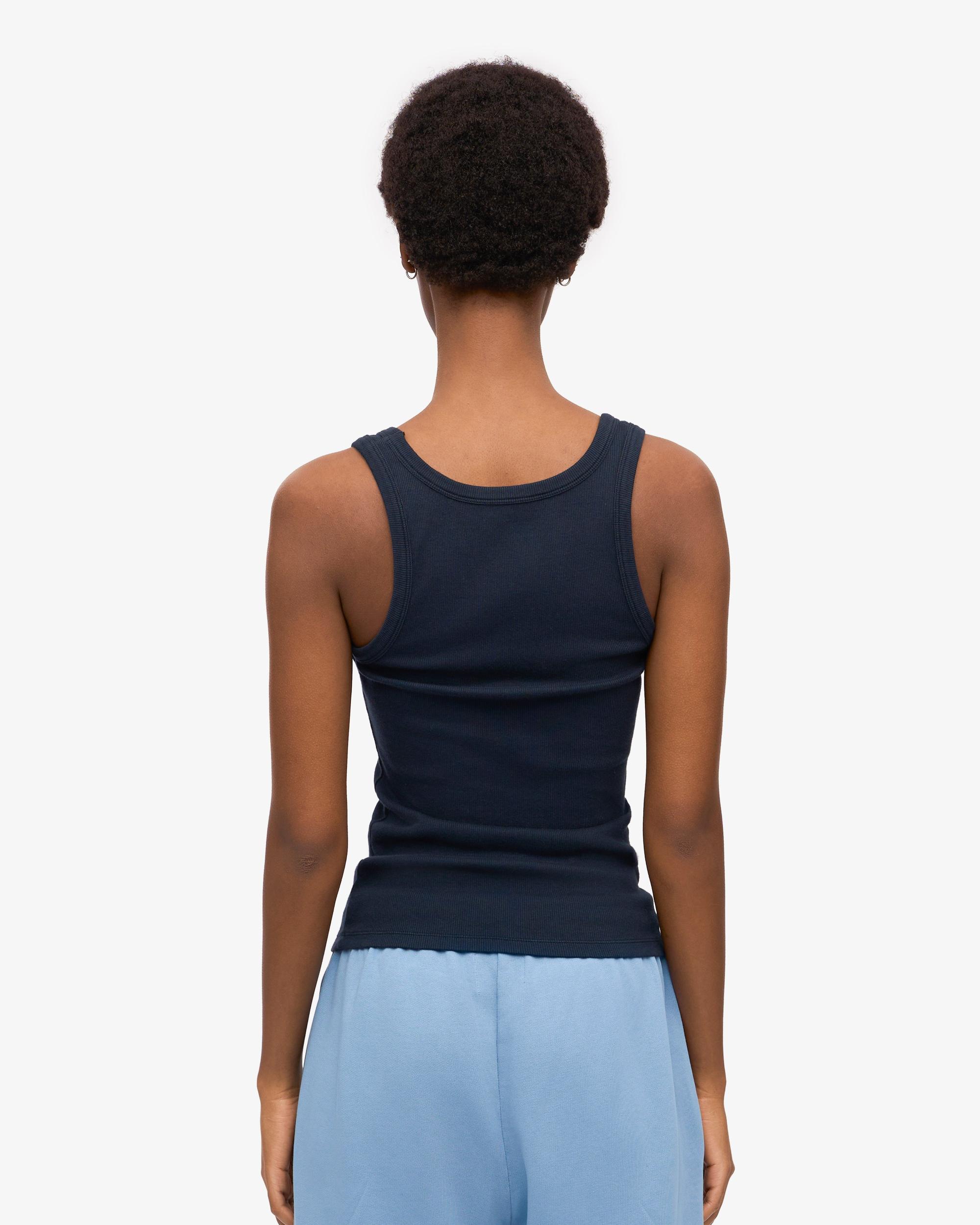 Women Organic Rib Tank Top - Red Tangerine Product Image