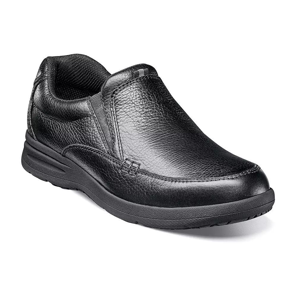 Nunn Bush® Cam Men's Moc Toe Casual Slip-On Shoes, Size: 11 Wide, Black Tumble Product Image